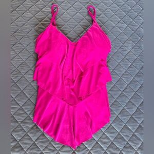 Magicsuit Pink Tiered Swim Top Sz 12